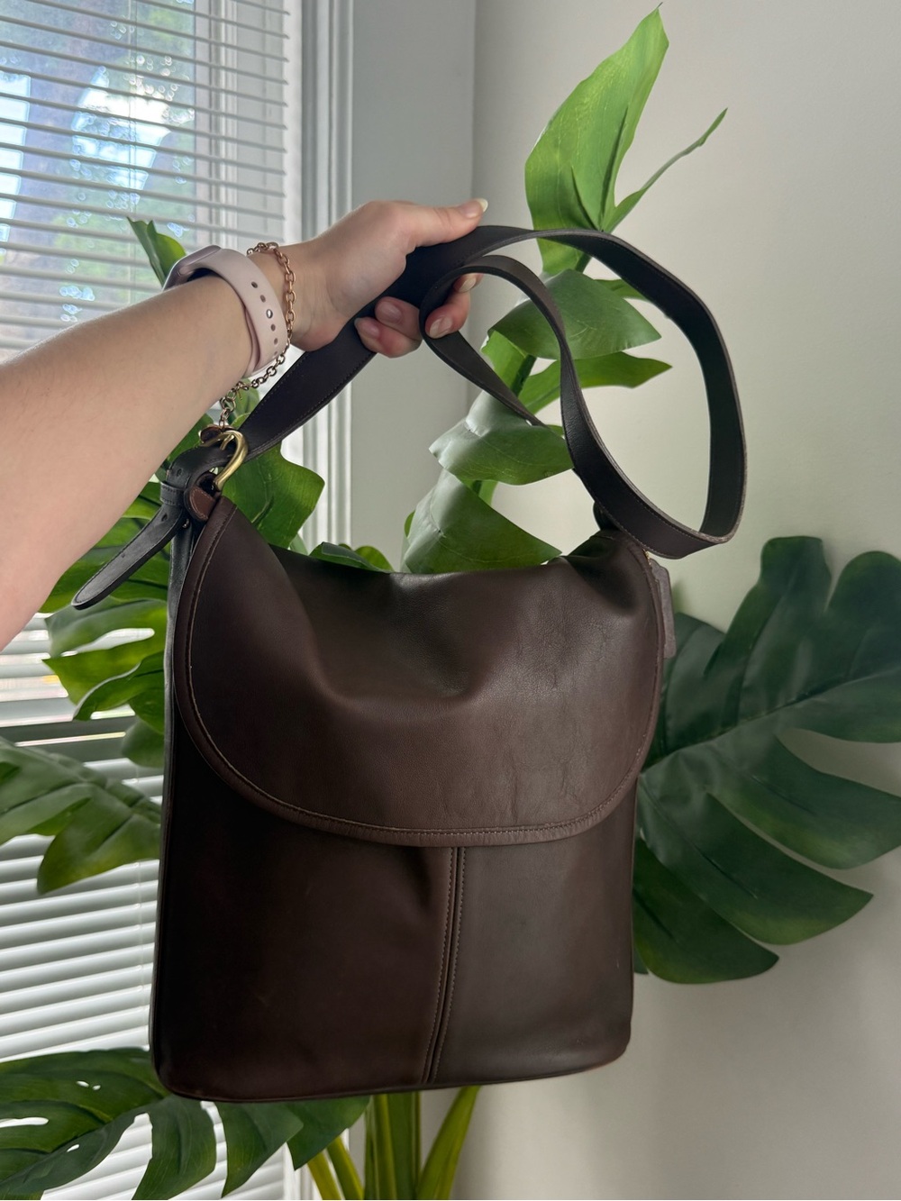 Coach Dark Brown Leather Shoulder Bag